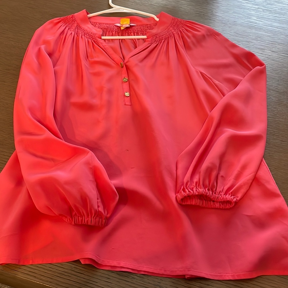 Lilly Pulitzer coral/pink blouse size small